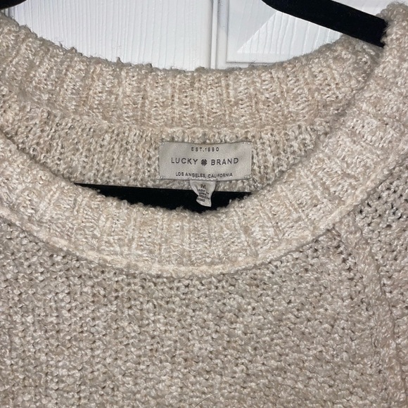 Lucky Brand, Crew Neck,  Cream Sweater Size M - Picture 3 of 3